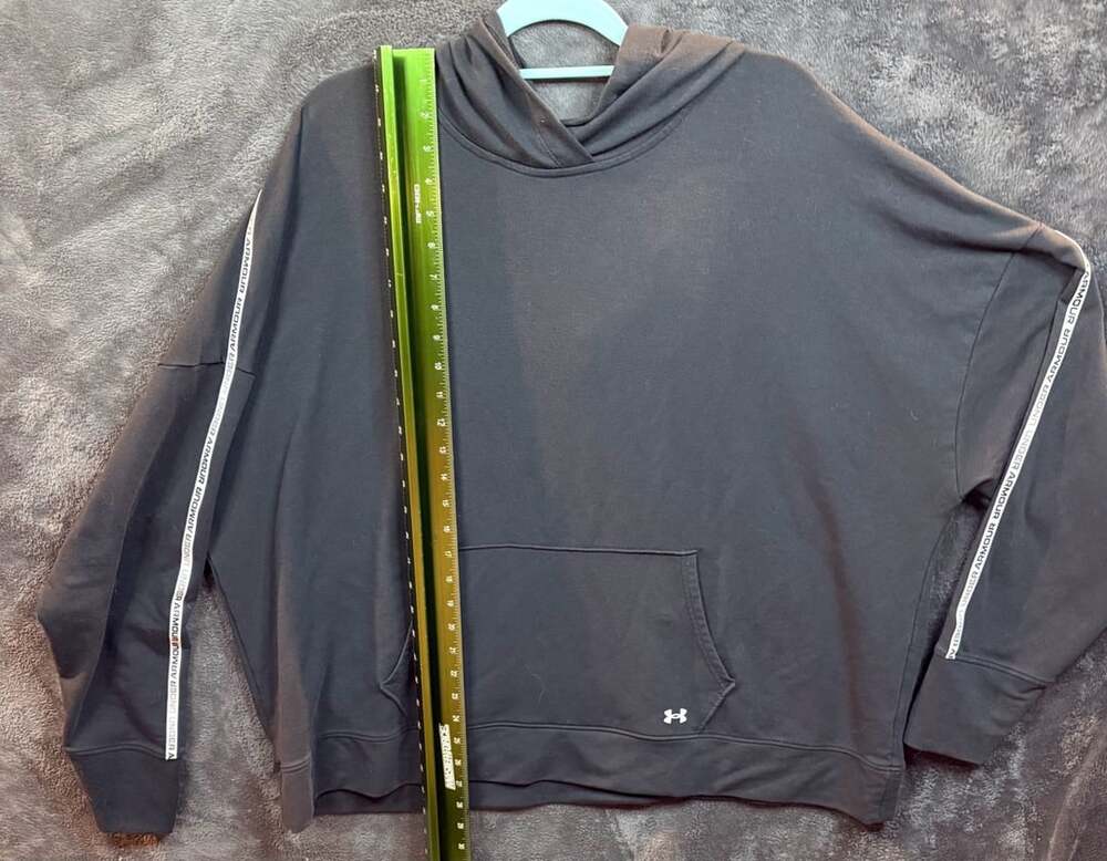 Under Armour Rival Terry Taped Hoodie Size 3X Black Pullover Sweatshirt